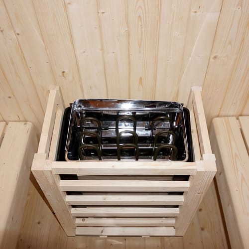 HOME DELUXE Fasssauna »CUBE M«, holzfarben, Fichtenholz, BxH: 184,2 x 194 cm - beige