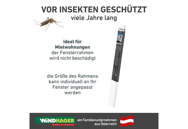 WINDHAGER Insektenschutz, IS Expert Rahmen Fenster 100x120 cm, anthrazit - schwarz