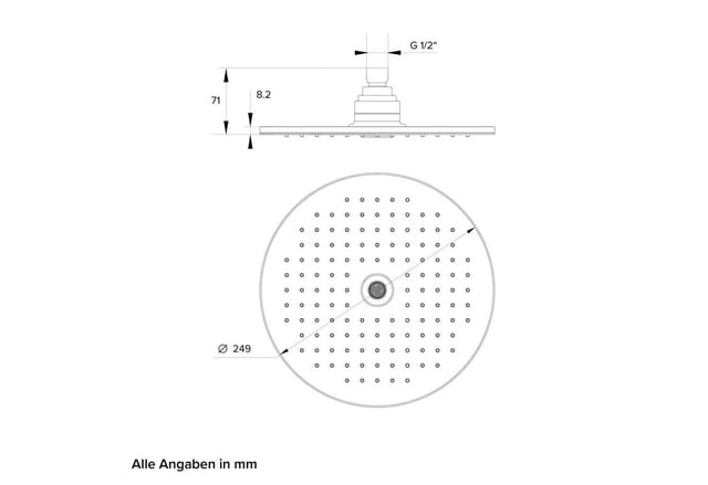 Chris Bergen Kopfbrause mit zwei Strahlarten, Messing, chrom - silberfarben