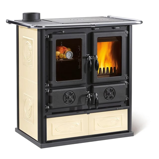 La Nordica-Extraflame® Holzherd »Rosetta Sinistra«, naturstein, Stahl, 7,9 kW - beige