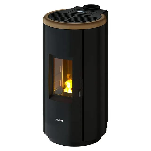 FREEPOINT Pelletofen »Chrome 7«, 7 kW, Stahl, anthrazit - goldfarben