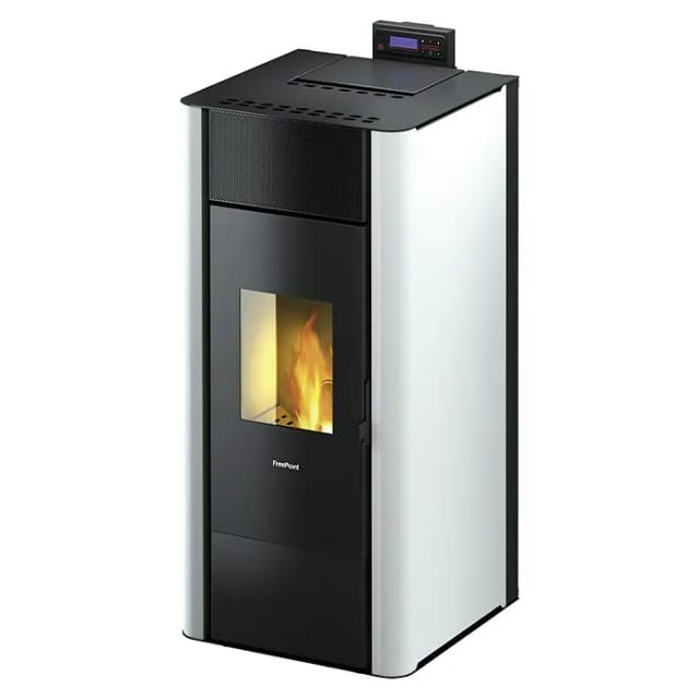 FREEPOINT Pelletofen »Tesis 23«, 22,4 kW, Stahl, weiss, wasserführend - rot