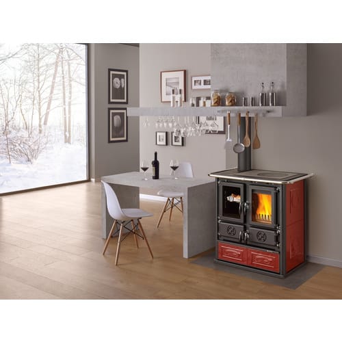 La Nordica-Extraflame® Holzherd »Rosetta Sinistra«, bordeaux, Stahl, 7,9 kW - rot