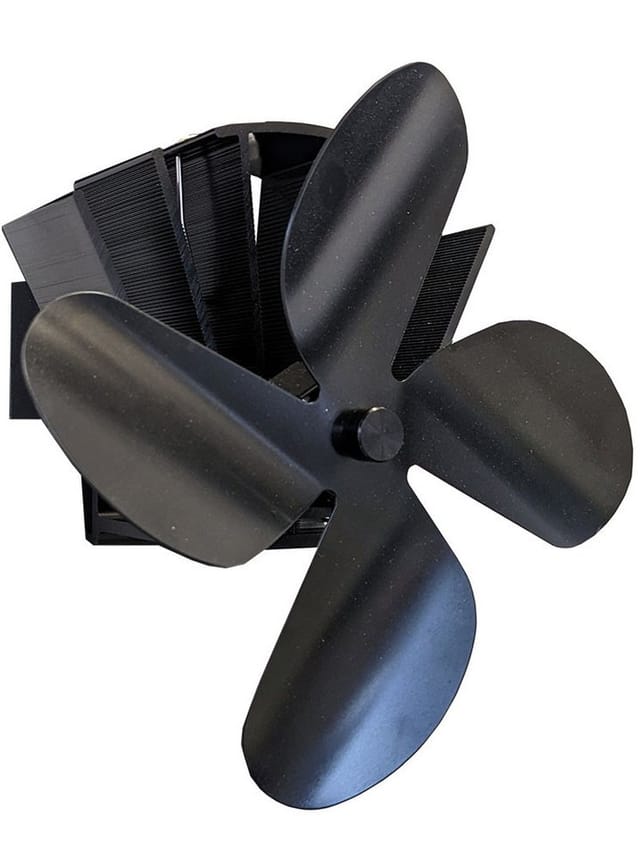 FIREFIX® Kaminofenventilator, 4-flüglig, Stahl, schwarz