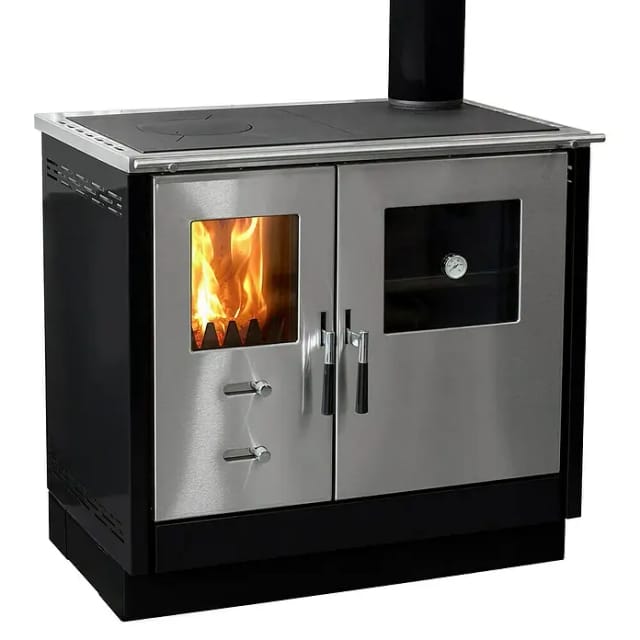 FIREFIX® Holzherd »Maas«, schwarz, Stahl, 8,3 kW - weiss
