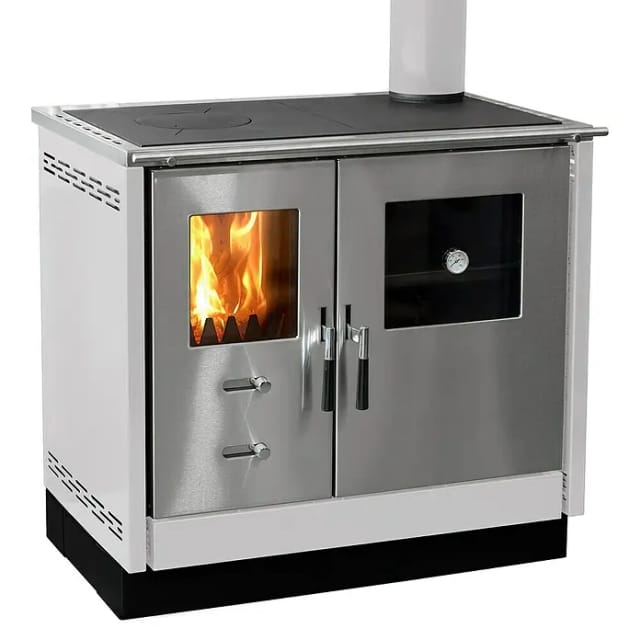FIREFIX® Holzherd »Maas«, weiß, Stahl, 8,3 kW - schwarz