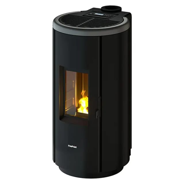 FREEPOINT Pelletofen »Chrome 7«, 7 kW, Stahl, titanium - silberfarben