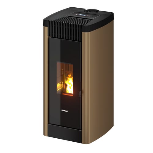 FREEPOINT Pelletofen »Steel 9«, 8,5 kW, Stahl, weiss - goldfarben