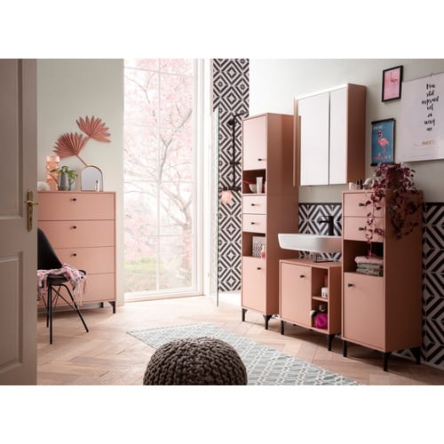 SCHILDMEYER LED-Spiegelschrank »Smash«, BxH: 63,5 x 72,4 cm, apricot - orange