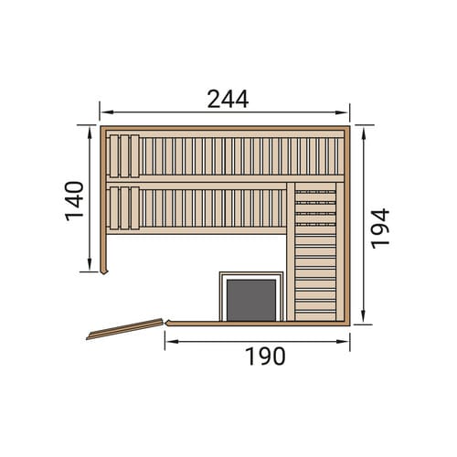 WEKA Ecksauna »VARBERG 4«, 6 Personen, inkl. 7,5 kW Ofen mit externer Steuerung - braun