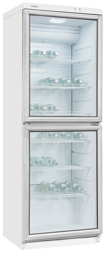Exquisit Glastürkühlschrank »GKS350-2-GT-280D «, BxHxL: 600 x 1730 x 600 cm, 320 l, weiß - weiss