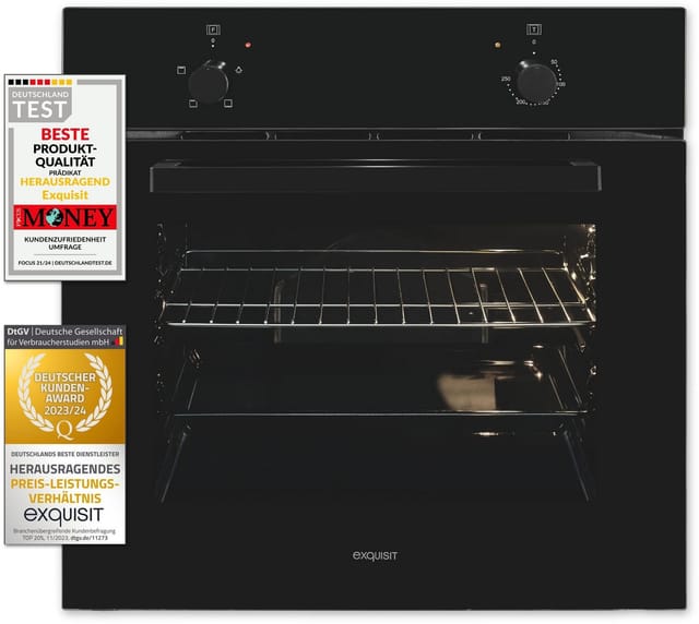 Exquisit Einbau-Backofen »EBE255-020 «, 59 l, metall, schwarz