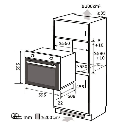 Exquisit Einbau-Backofen »EBE255-U-020«, 59 l, metall, schwarz