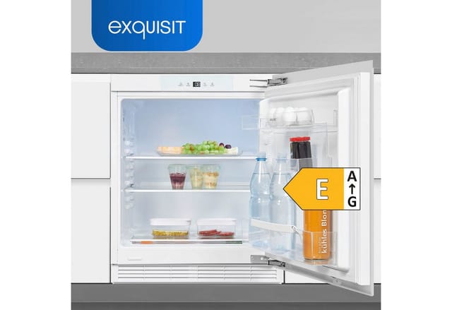 Exquisit Unterbau-Kühlschrank »UKS140-V-FE-010E«, BxHxL: 595 x 823 x 545 cm, 138 l, weiß - weiss