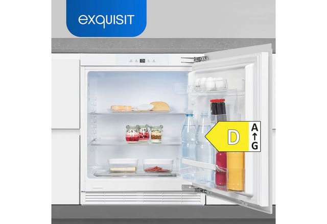 Exquisit Unterbau-Kühlschrank »UKS140-V-FE-010D«, BxHxL: 595 x 818 x 545 cm, 138 l, weiß - weiss