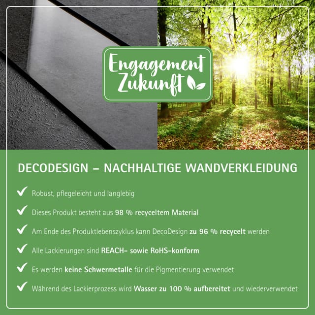 SCHULTE Duschrückwand »DecoDesign«, 100 x 210 cm, Lärche Japandi, horizontal - gruen