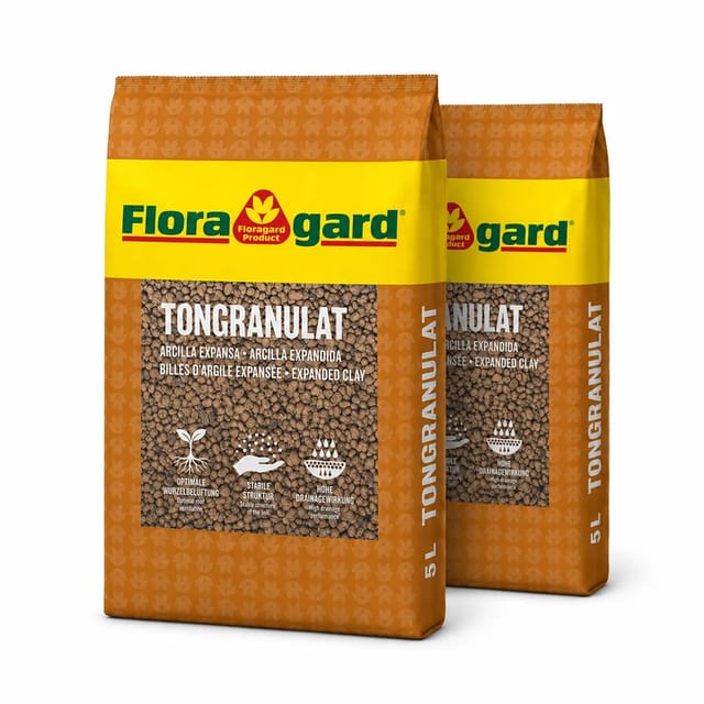 FLORAGARD Tongranulat, 2 x 5 Liter, Karton, Karton - braun