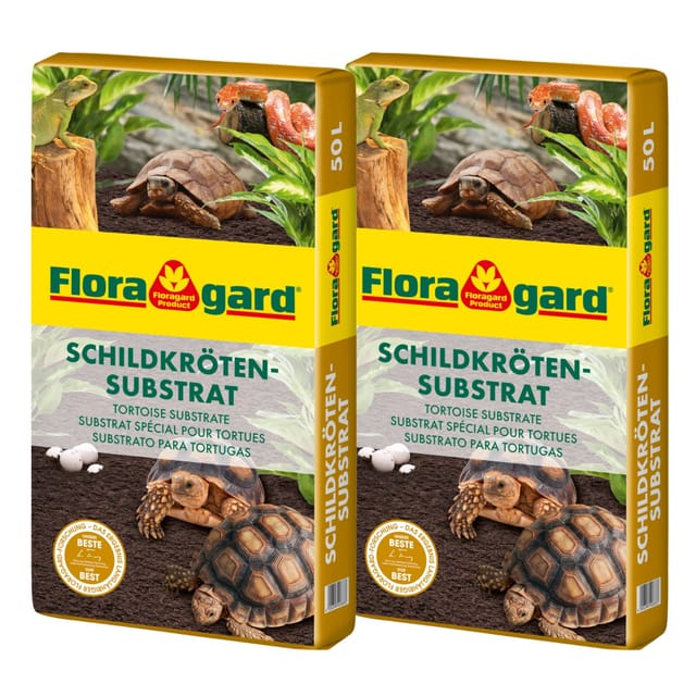 FLORAGARD Schildkrötensubstrat, 2 x 50 Liter, Karton - braun