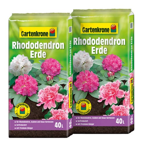 Gartenkrone Rhododendron- und Hortensienerde, 2 x 40L, Karton - braun