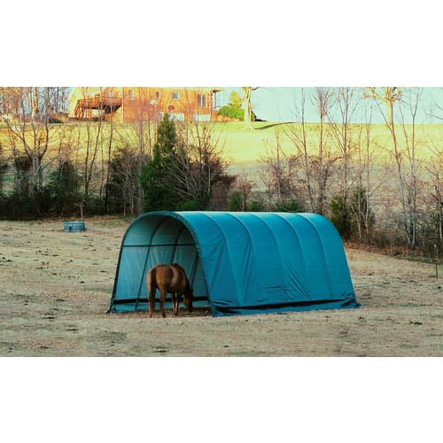 SHELTERLOGIC Weidezelt »Run-In-Shed«, BxHxT: 380 x 308 x 728 cm, Kunststoff, grün - gruen