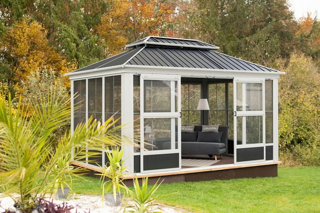 SOJAG Wintergarten »Olan«, BxHxT: 435 x 291 x 311 cm, Aluminium - grau