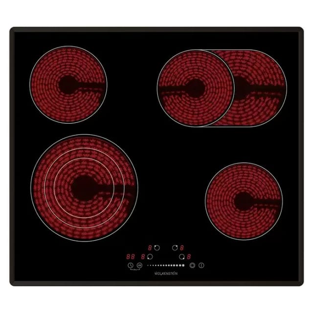 Wolkenstein Kochfeld »WEB-C4-3KBG«, schwarz, BxHxT: 59,2 x 5 x 52,2 cm