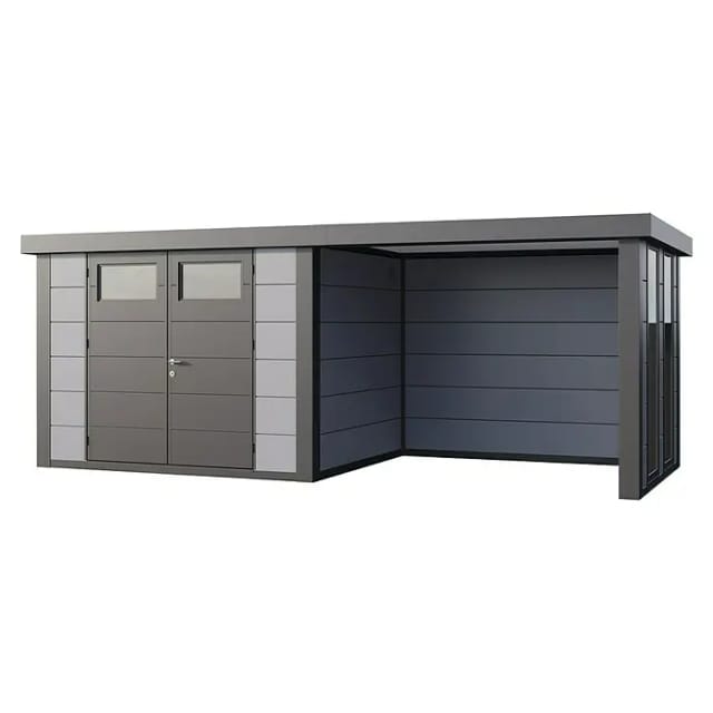 Telluria Gerätehaus »Classico«, BxHxT: 602 x 219 x 258 cm (Außenmaß inkl. Dachüberstand) - grau
