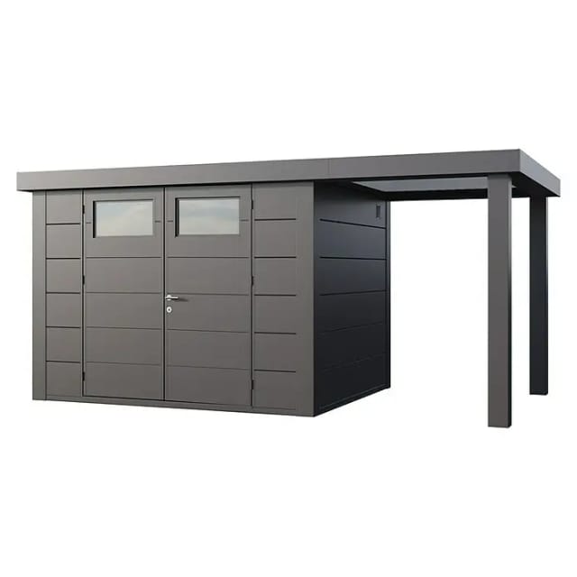 Telluria Gerätehaus »Classico«, BxHxT: 486 x 219 x 258 cm (Außenmaß inkl. Dachüberstand) - silberfarben
