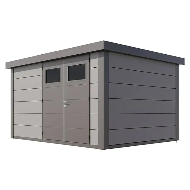 Telluria Gerätehaus »Classico«, BxHxT: 408 x 219 x 318 cm (Außenmaß inkl. Dachüberstand) - grau