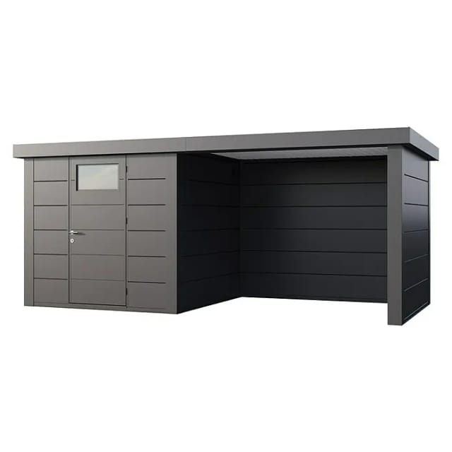Telluria Gerätehaus »Classico«, BxHxT: 542 x 219 x 258 cm (Außenmaß inkl. Dachüberstand) - silberfarben