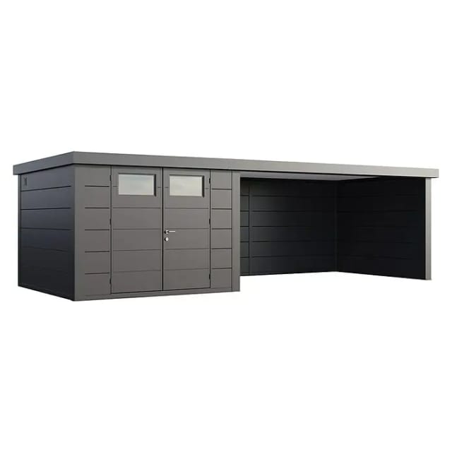 Telluria Gerätehaus »Classico«, BxHxT: 812 x 219 x 318 cm (Außenmaß inkl. Dachüberstand) - silberfarben