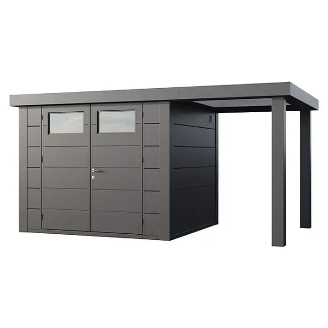 Telluria Gerätehaus »Classico«, BxHxT: 456 x 219 x 258 cm (Außenmaß inkl. Dachüberstand) - silberfarben