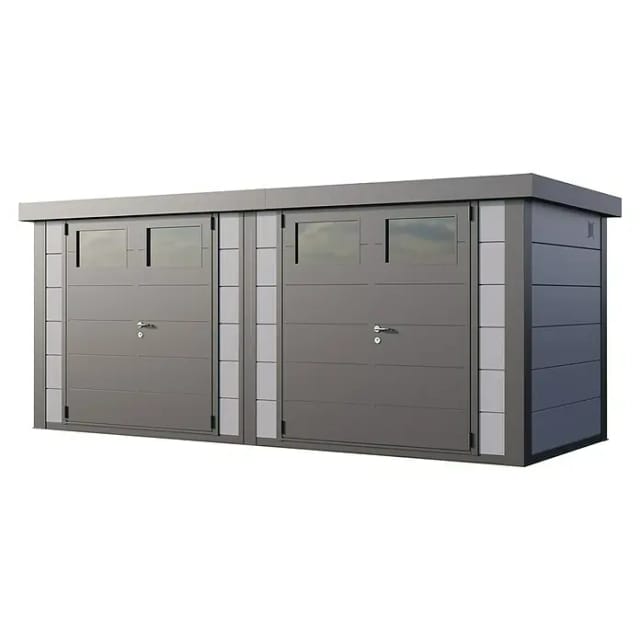 Telluria Gerätehaus »DUO«, BxHxT: 542 x 219 x 228 cm (Außenmaß inkl. Dachüberstand) - grau