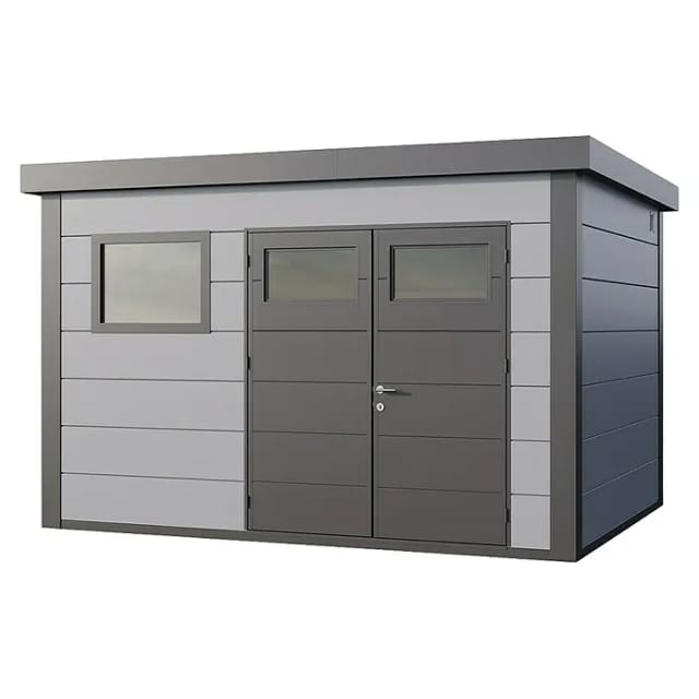 Telluria Gerätehaus »Classico«, BxHxT: 408 x 260 x 318 cm (Außenmaß inkl. Dachüberstand) - grau
