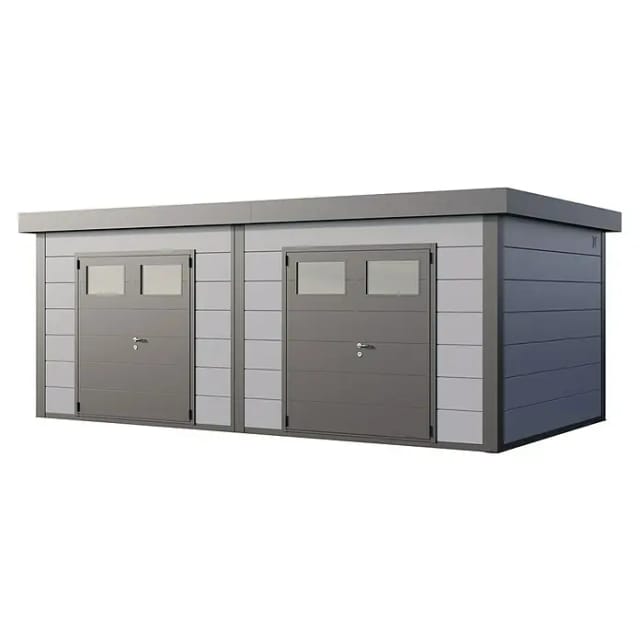 Telluria Gerätehaus »DUO«, BxHxT: 672 x 265 x 388 cm (Außenmaß inkl. Dachüberstand) - grau