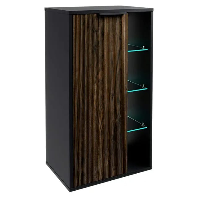 FACKELMANN Midischrank »B.Paris«, BxHxT: 47 x 84,2 x 32 cm, Schwarz matt - braun
