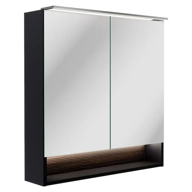 FACKELMANN Spiegelschrank »B.Paris«, Schwarz matt, BxHxT: 70 x 71,8 x 15,6 cm - grau