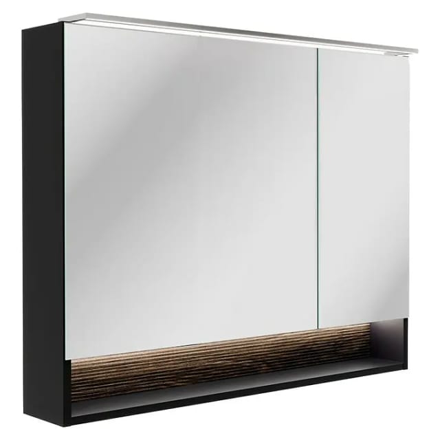 FACKELMANN Spiegelschrank »B.Paris«, Schwarz matt, BxHxT: 90 x 71,8 x 15,6 cm - grau