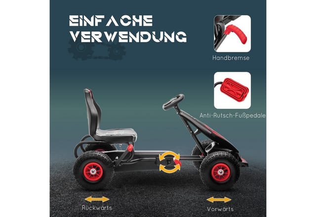 HOMCOM Go-Kart, verstellbar, LxBxH: 121 x 58 x 61 cm - bunt