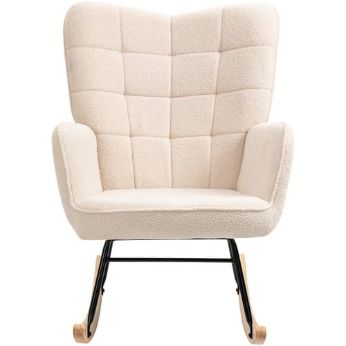 HOMCOM Schaukelstuhl, LxBxH: 71 x 92 x 101 cm - beige