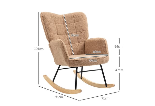 HOMCOM Schaukelstuhl, LxBxH: 71 x 92 x 101 cm - braun