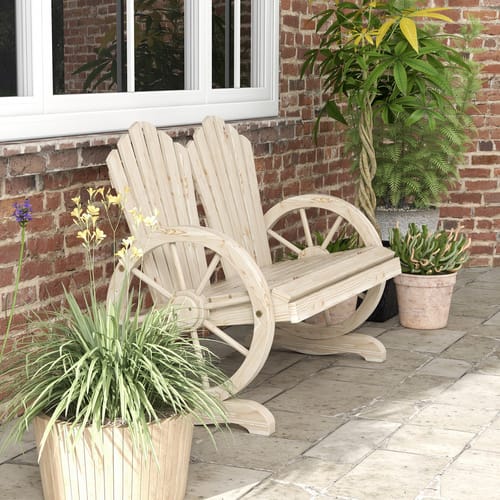 Outsunny Gartenbank, LxBxH: 66 x 108 x 95 cm - beige