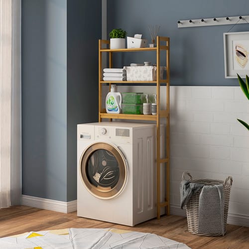 kleankin Badregal, LxBxH: 68 x 20 x 165 cm, Bambus - beige