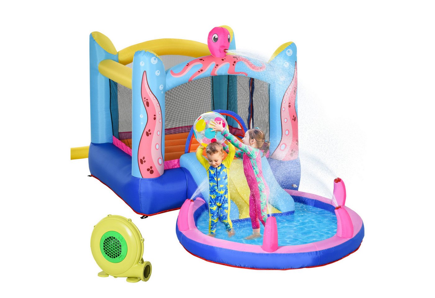 Outsunny Hüpfburg, mit kleinem Pool, LxBxH: 360 x 175 x 180 cm - bunt