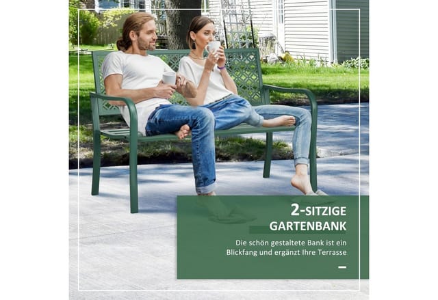 Outsunny Gartenbank, LxBxH: 127 x 63 x 83 cm - gruen