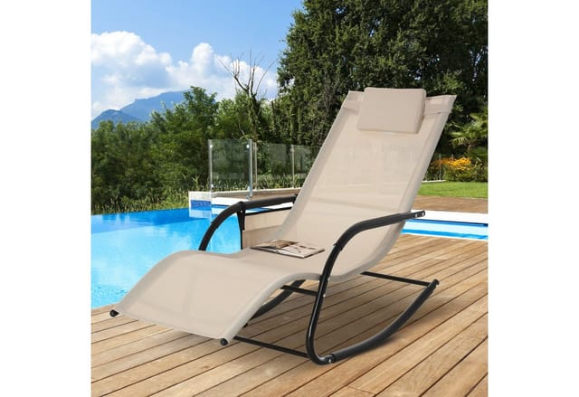 Outsunny Schaukelstuhl, LxBxH: 150 x 62 x 88 cm - beige