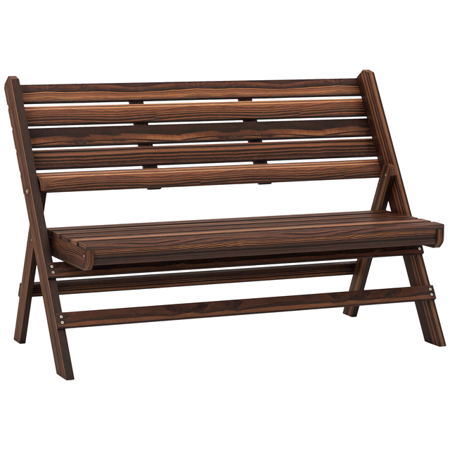 Outsunny Gartenbank, LxBxH: 122 x 63 x 83 cm - braun