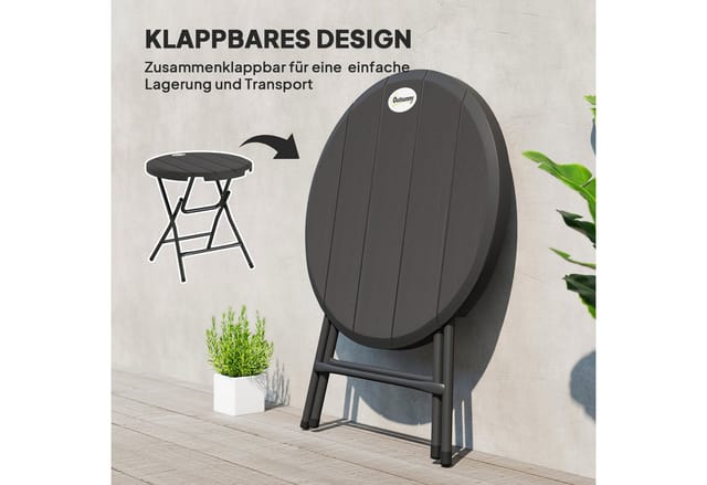 Outsunny Gartentisch, LxBxH: 80 x 80 x 73 cm - grau