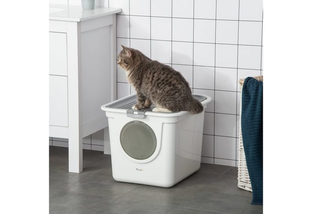 PawHut Katzentoilette, mit Schaufel, LxBxH: 44 x 55 x 39 cm - weiss
