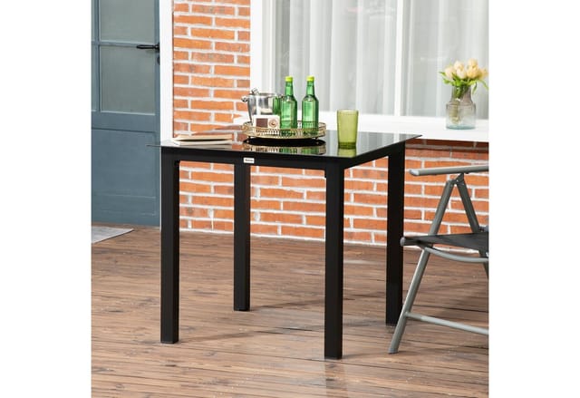 Outsunny Gartentisch, LxBxH: 80 x 80 x 74 cm - schwarz